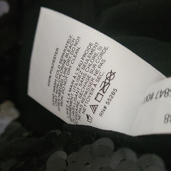 NEW! EXPRESS Black Sequin Spaghetti Strap V-neck Tank Top Small. - Picture 8 of 9